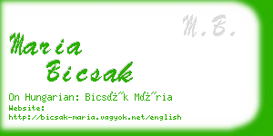 maria bicsak business card